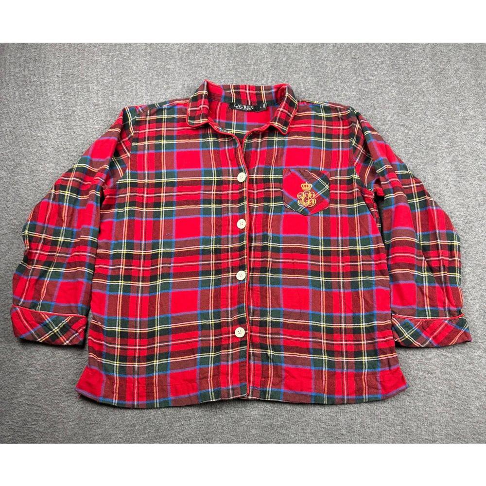 Lauren Ralph Lauren Red Plaid Button-Down Shirt Size Large